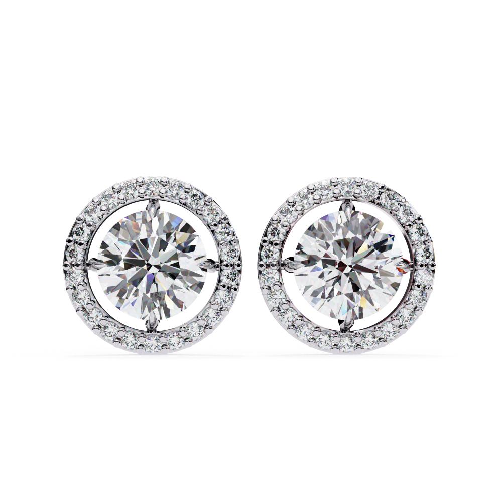 The Elijah Round Halo Style Stud Earrings