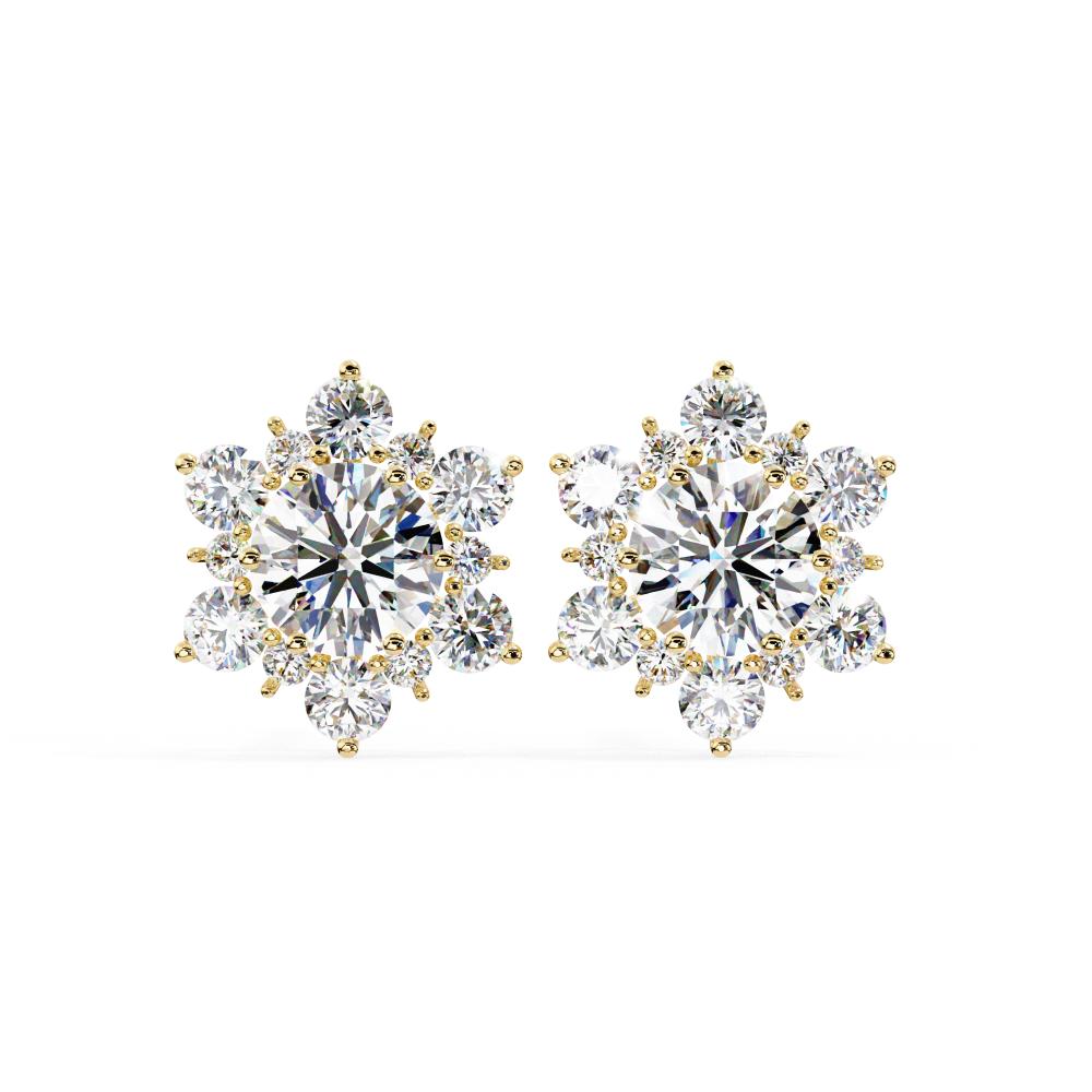 The Annika Round Unique Halo Style Earrings