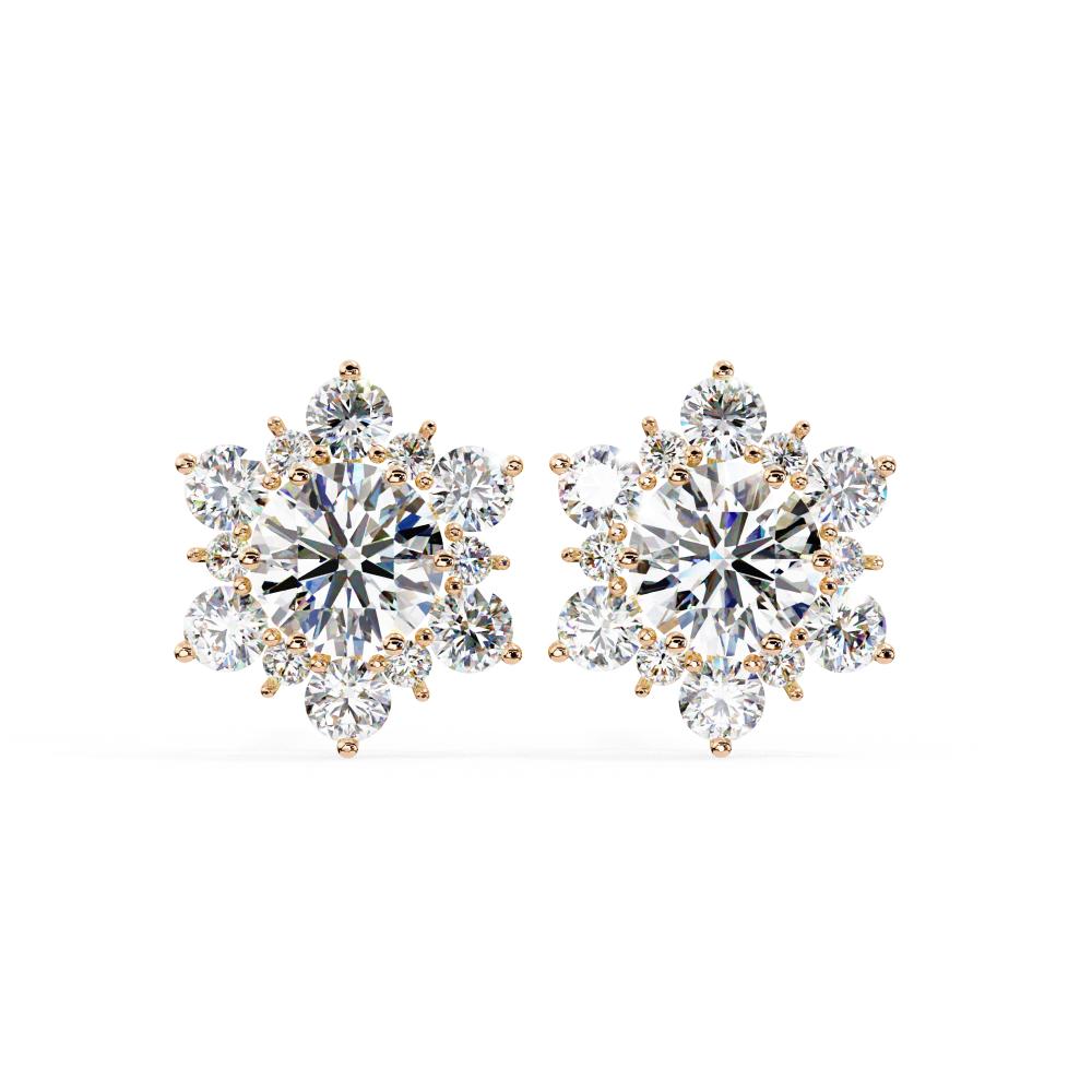 The Annika Round Unique Halo Style Earrings