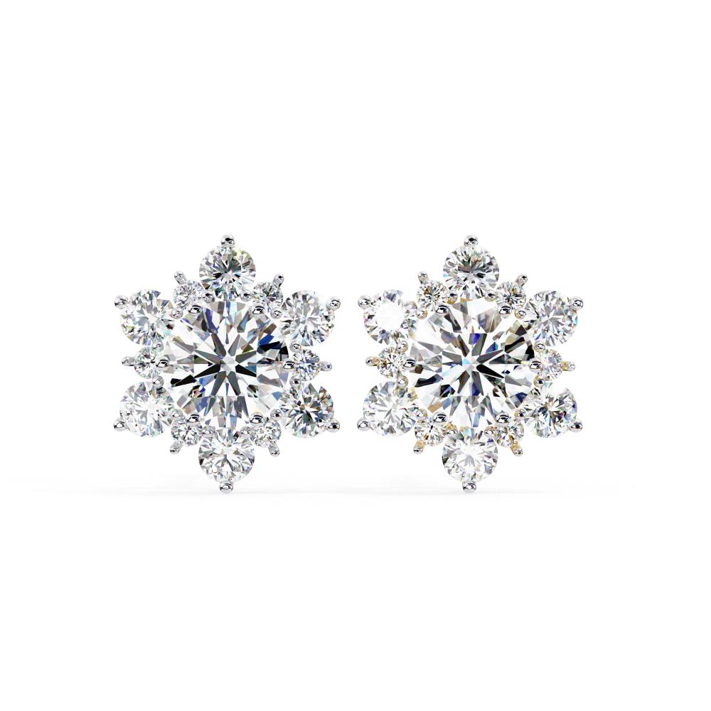 The Annika Round Unique Halo Style Earrings