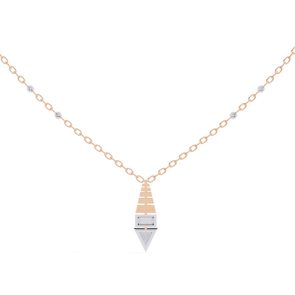 The Molly Triangle & Baguette designer Pendant With Chain