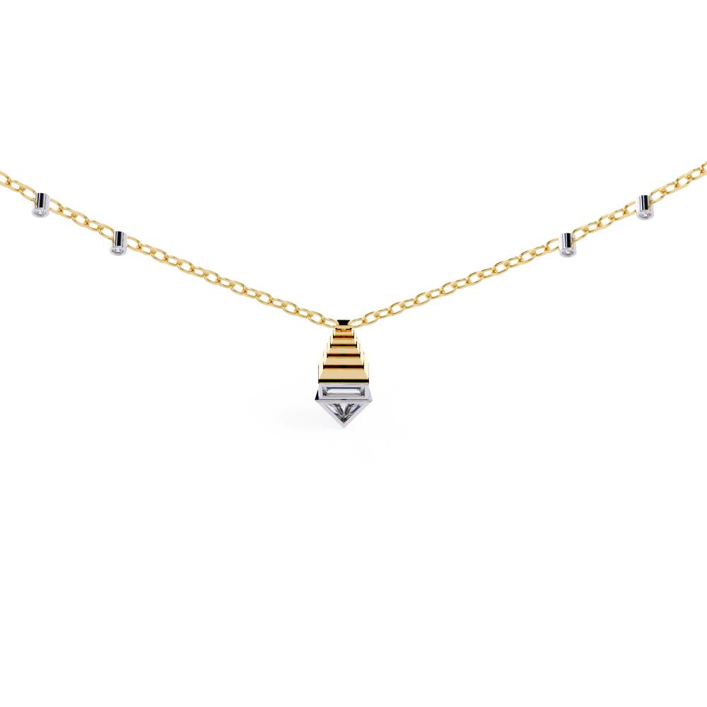 The Molly Triangle & Baguette designer Pendant With Chain