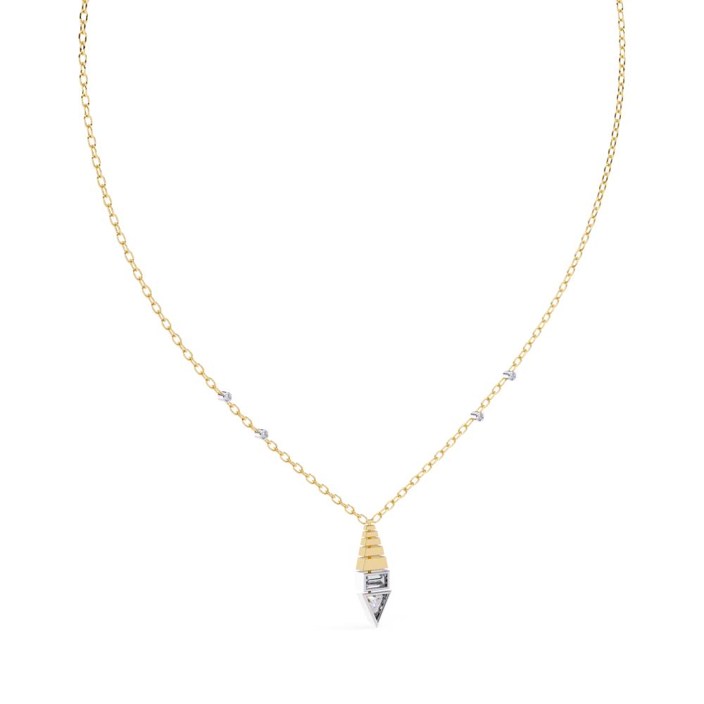 The Molly Triangle & Baguette designer Pendant With Chain