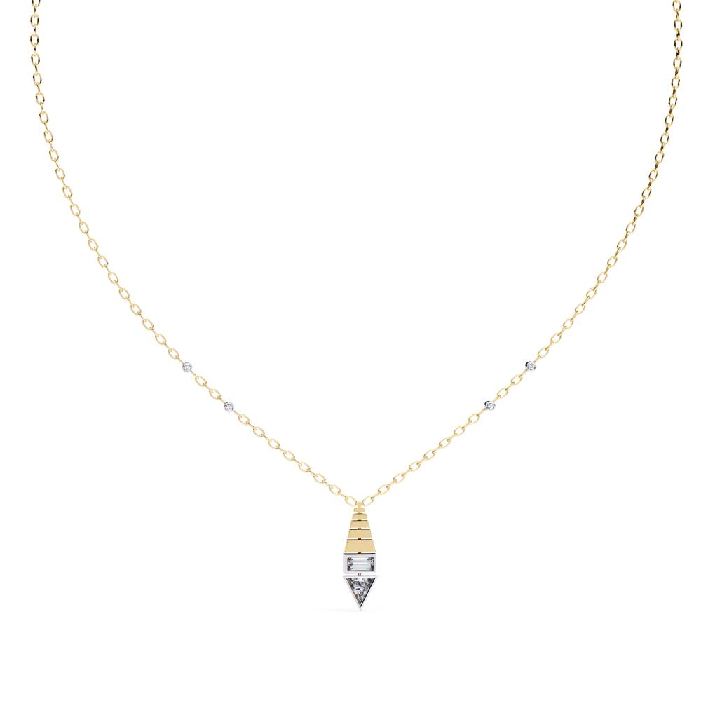 The Molly Triangle & Baguette designer Pendant With Chain