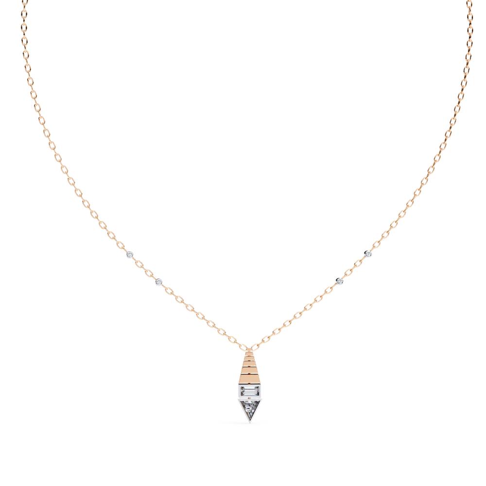 The Molly Triangle & Baguette designer Pendant With Chain