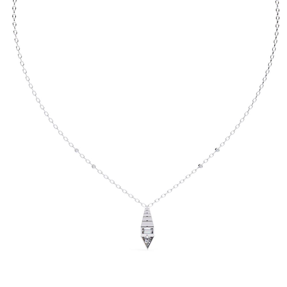 The Molly Triangle & Baguette designer Pendant With Chain