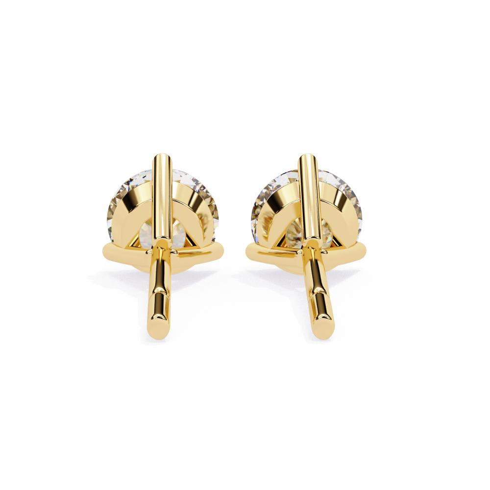 The Gaskins Round Three Claw Prong Stud Earrings