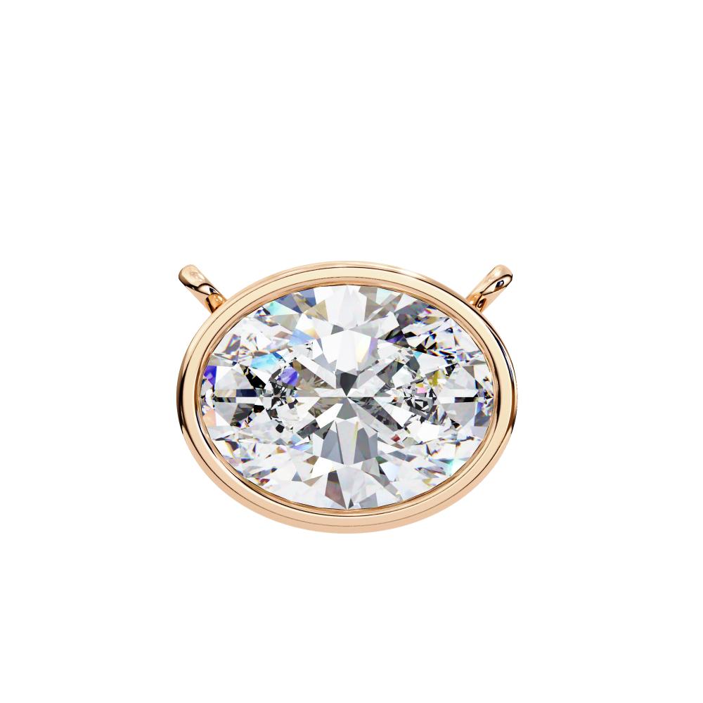 The Olivia Oval Bezel Set Pendant With Chain