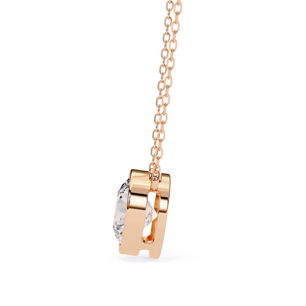 The Olivia Round Bezel Set Pendant With Chain