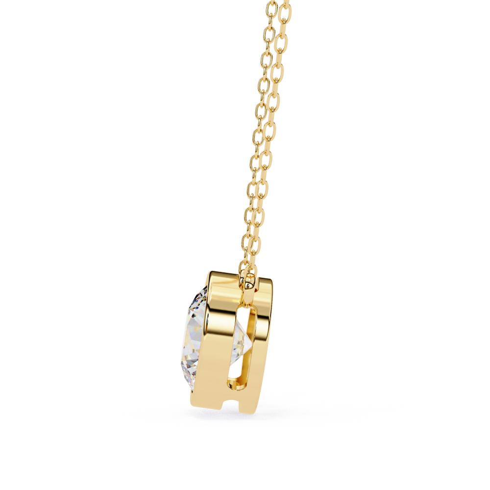 The Olivia Round Bezel Set Pendant With Chain