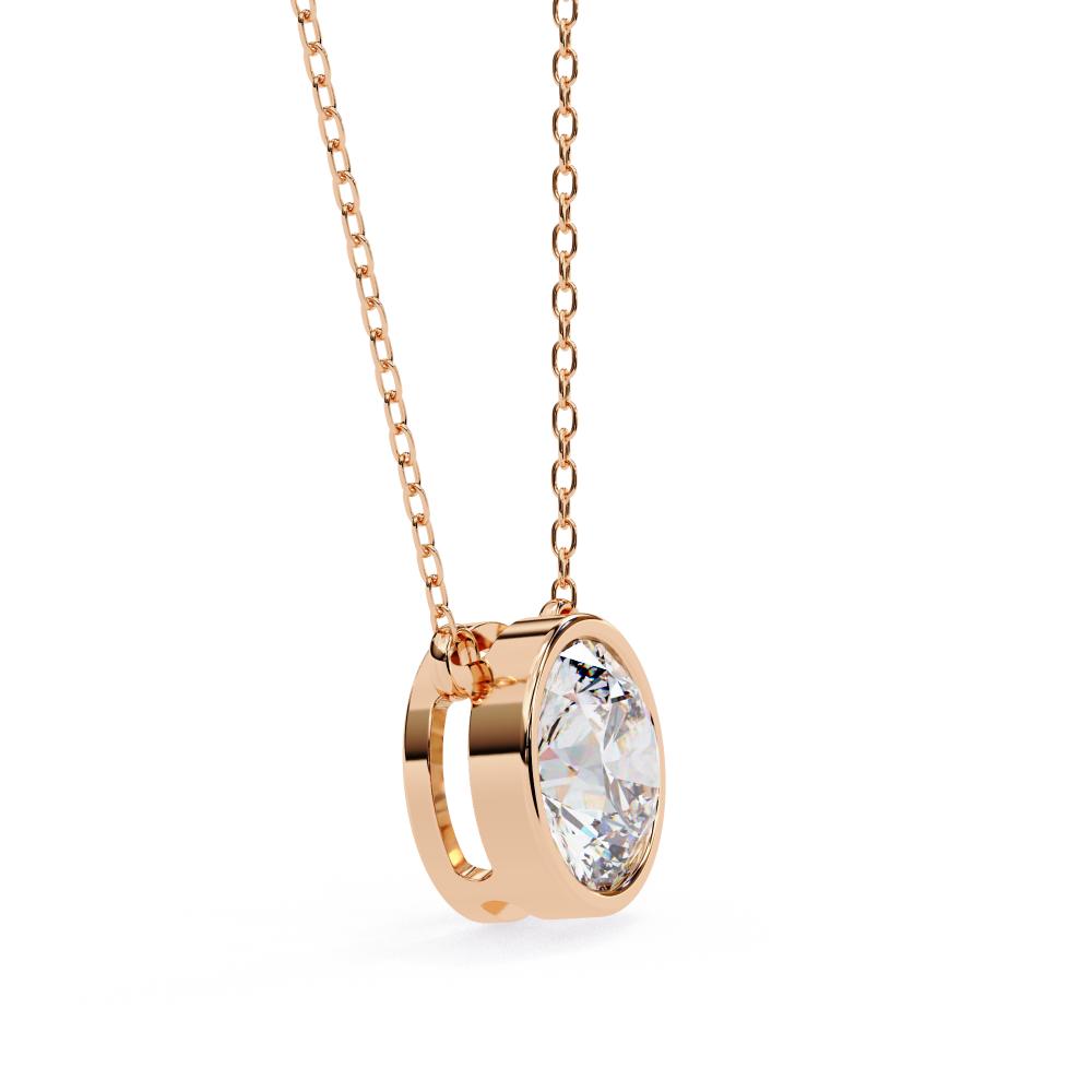 The Olivia Round Bezel Set Pendant With Chain