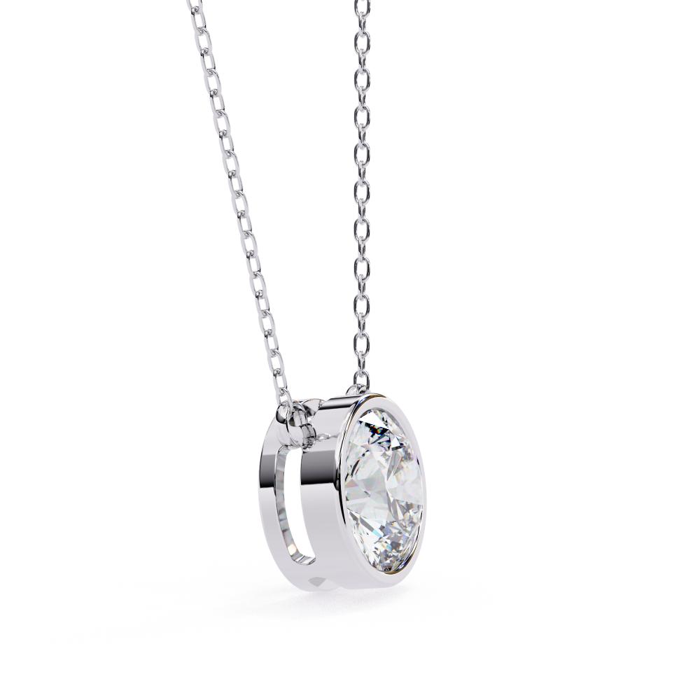 The Olivia Round Bezel Set Pendant With Chain