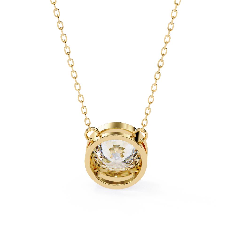 The Olivia Round Bezel Set Pendant With Chain