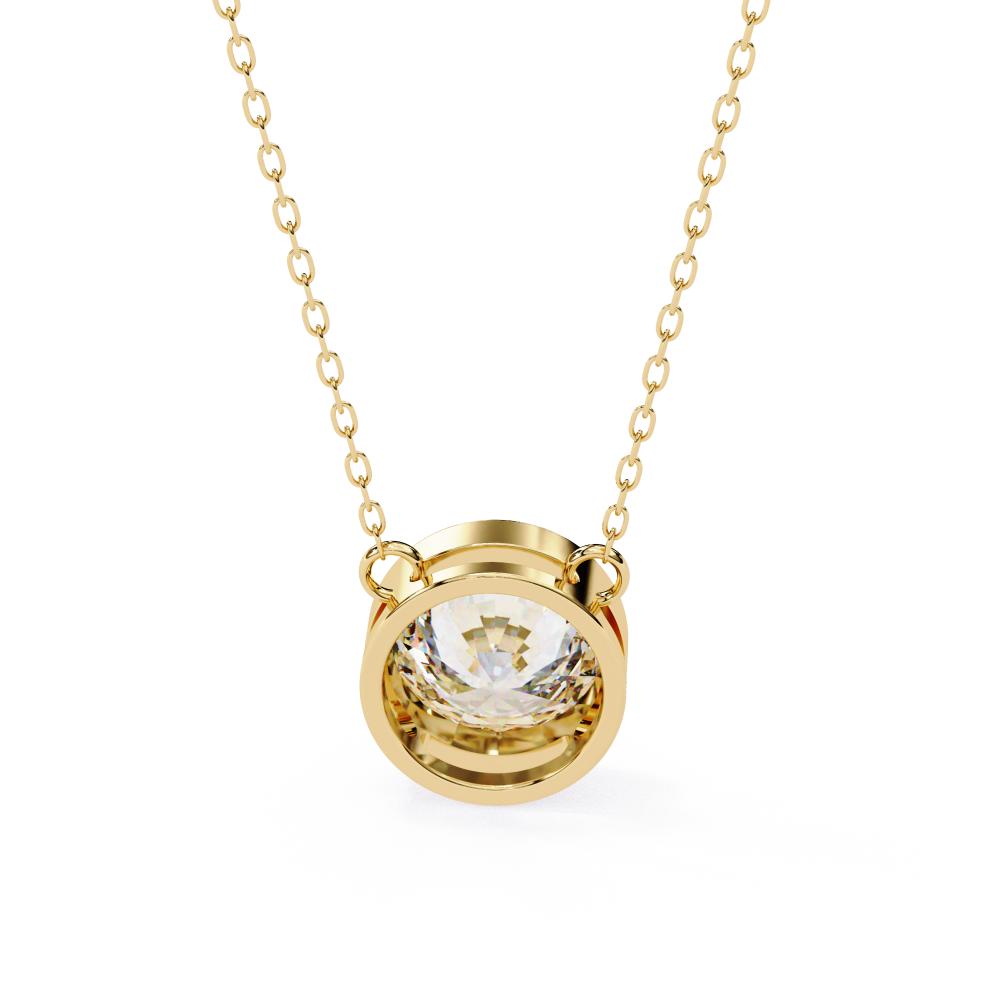 The Olivia Round Bezel Set Pendant With Chain