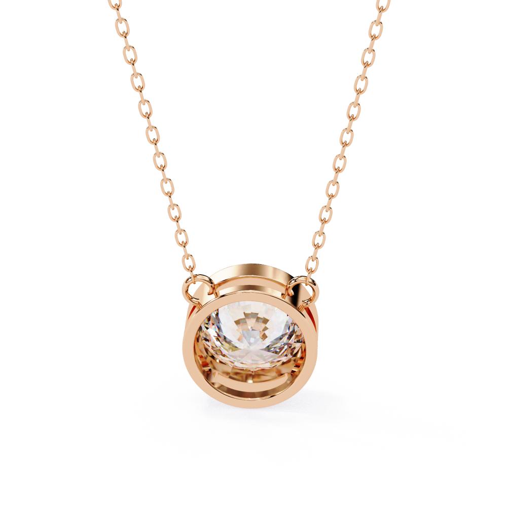 The Olivia Round Bezel Set Pendant With Chain