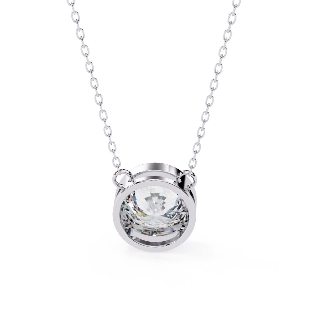 The Olivia Round Bezel Set Pendant With Chain