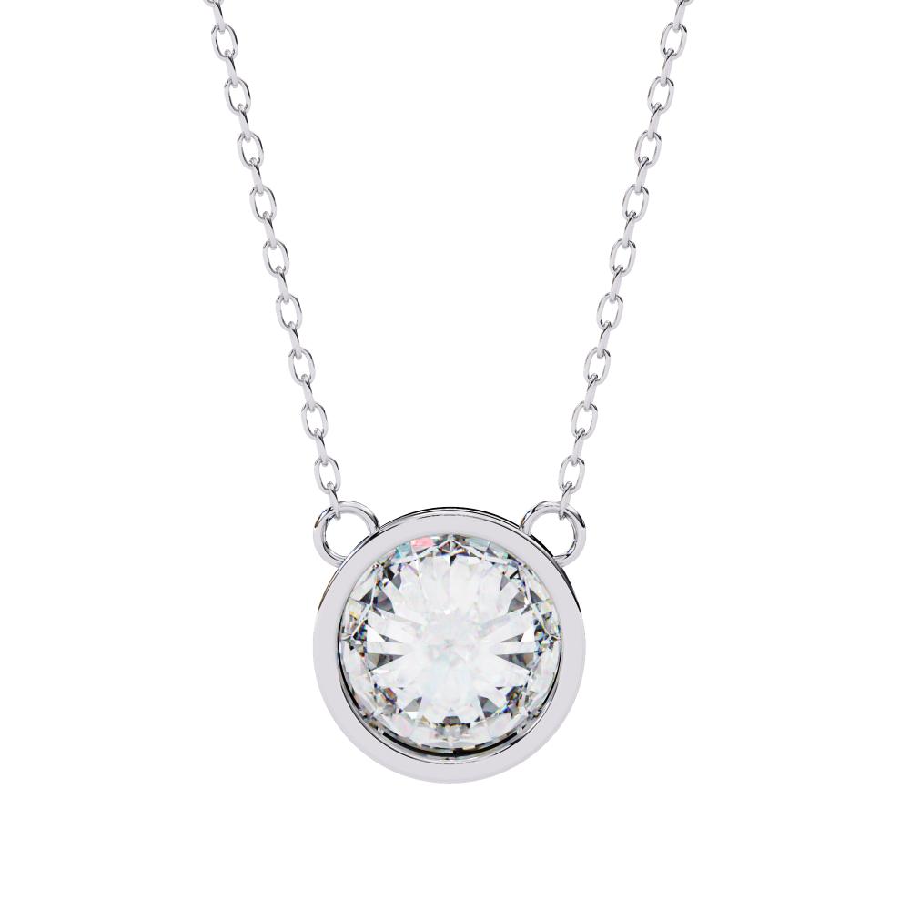 The Olivia Round Bezel Set Pendant With Chain