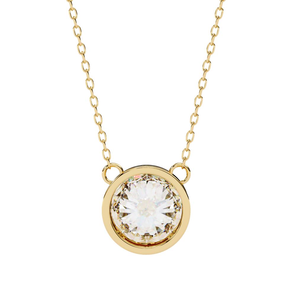 The Olivia Round Bezel Set Pendant With Chain