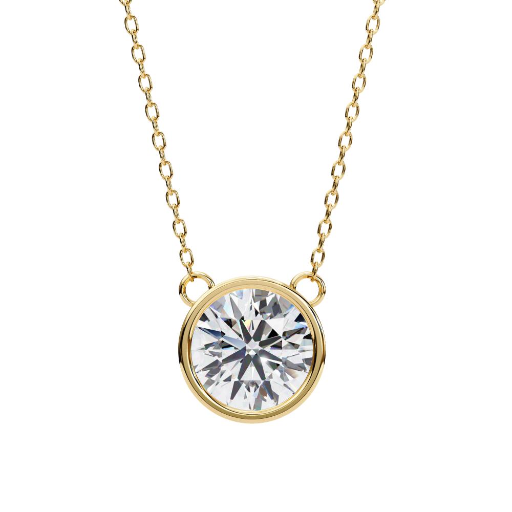 The Olivia Round Bezel Set Pendant With Chain