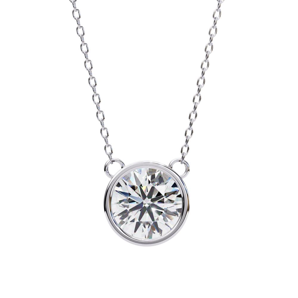 The Olivia Round Bezel Set Pendant With Chain