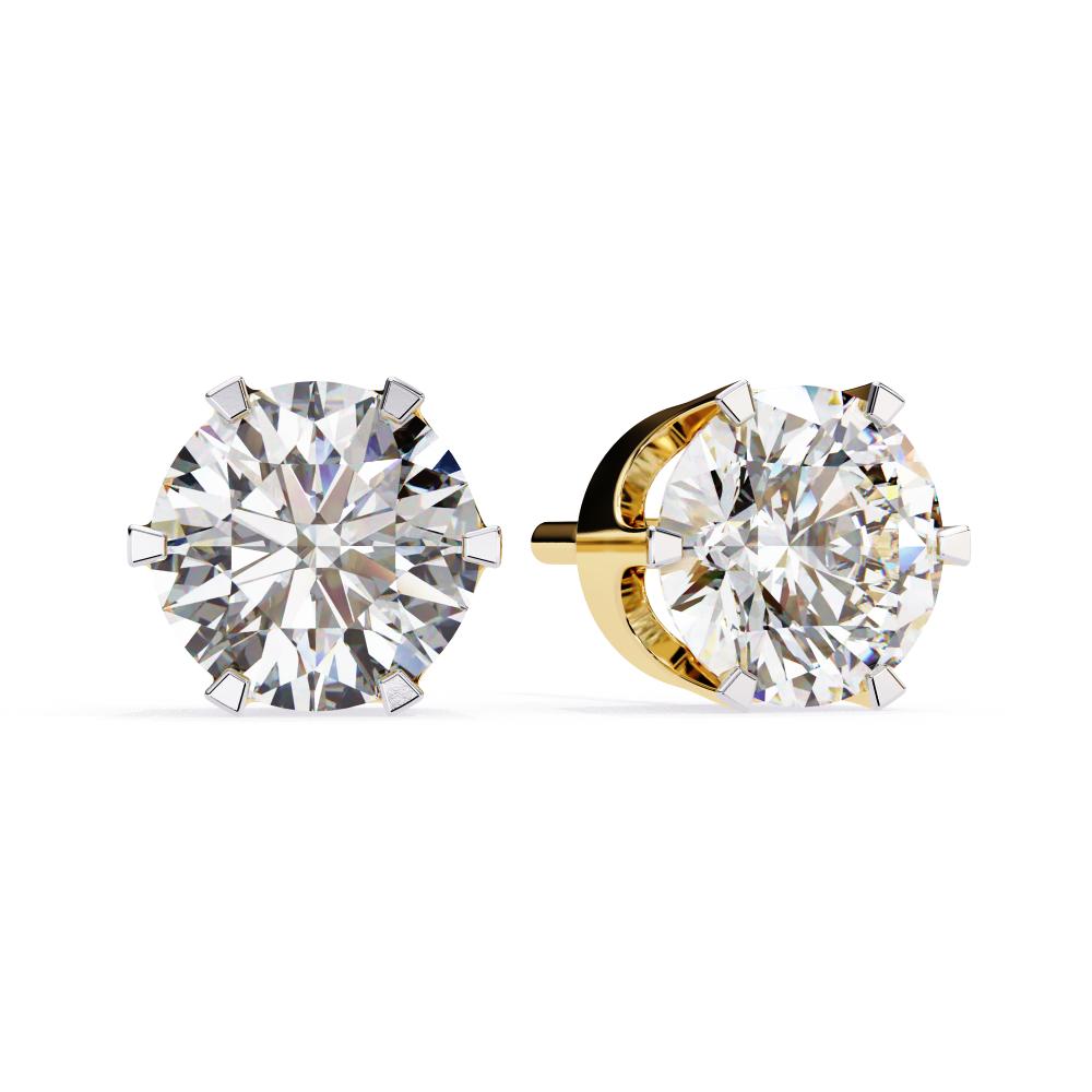 The Silva Round Six Prong Set Solitaire Stud Earrings