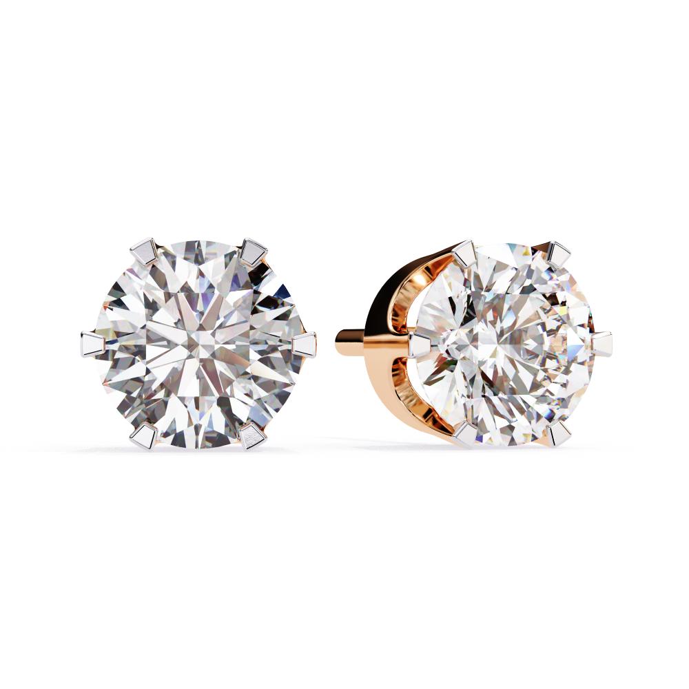 The Silva Round Six Prong Set Solitaire Stud Earrings