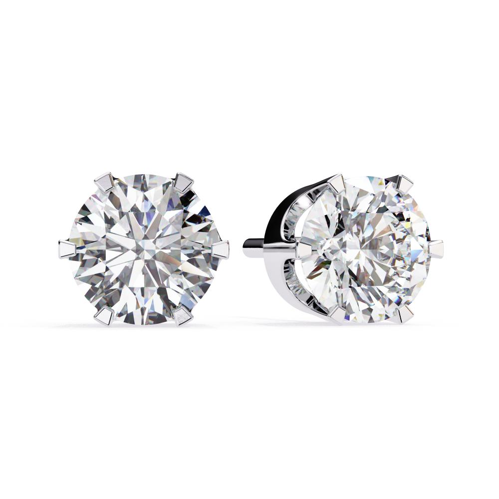 The Silva Round Six Prong Set Solitaire Stud Earrings