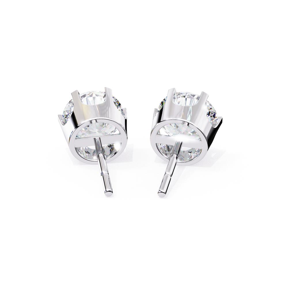 The Silva Round Six Prong Set Solitaire Stud Earrings