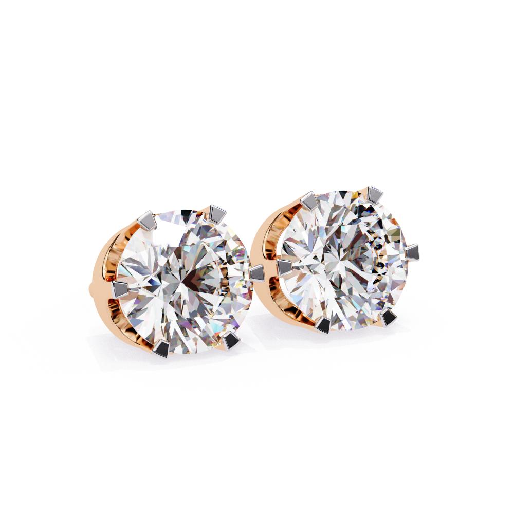 The Silva Round Six Prong Set Solitaire Stud Earrings