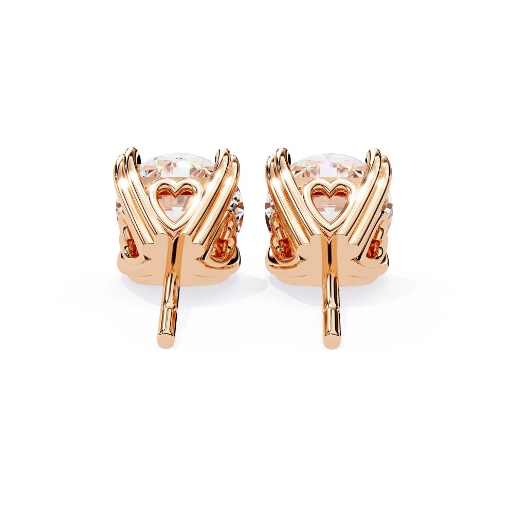 The Patricia Round Double Claw Prong Stud Earrings