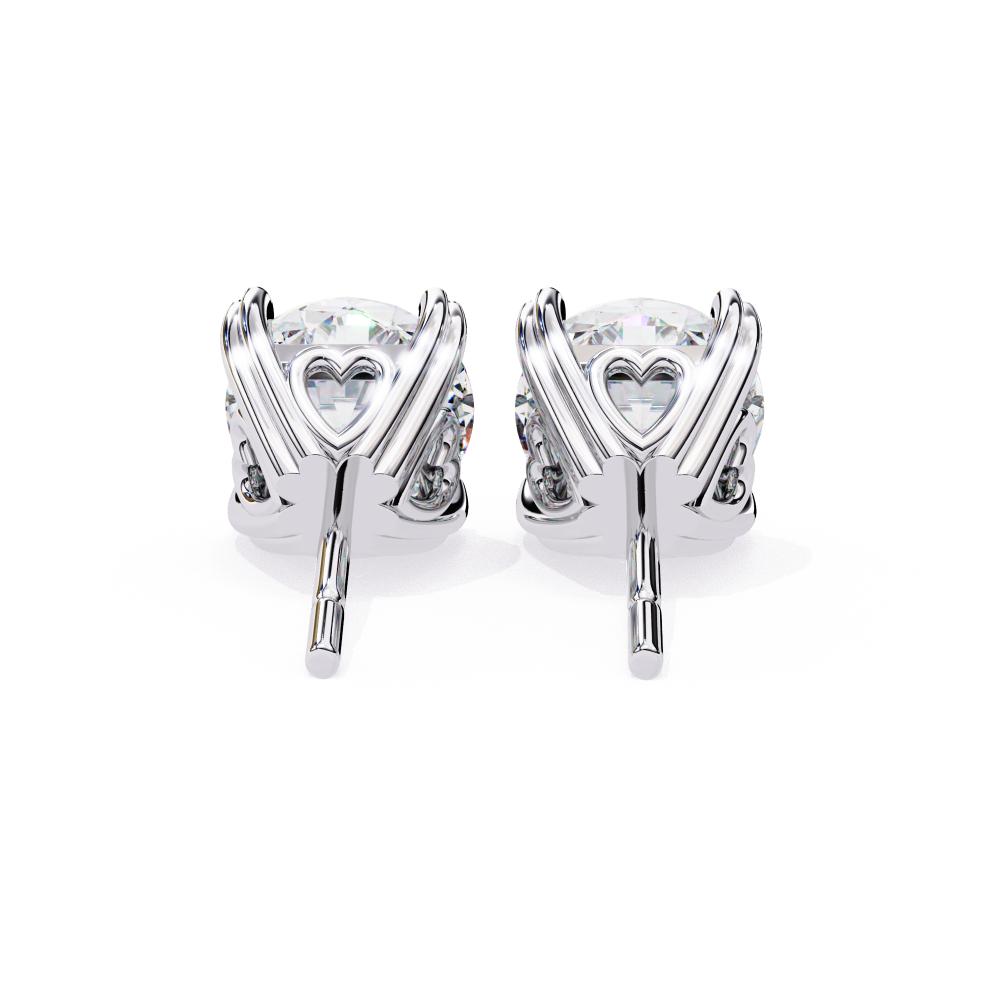 The Patricia Round Double Claw Prong Stud Earrings