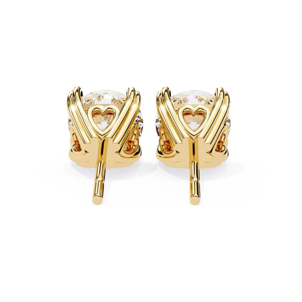 The Patricia Round Double Claw Prong Stud Earrings