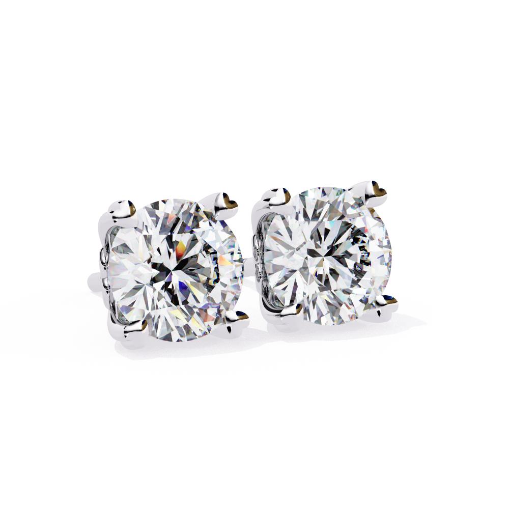 The Patricia Round Double Claw Prong Stud Earrings