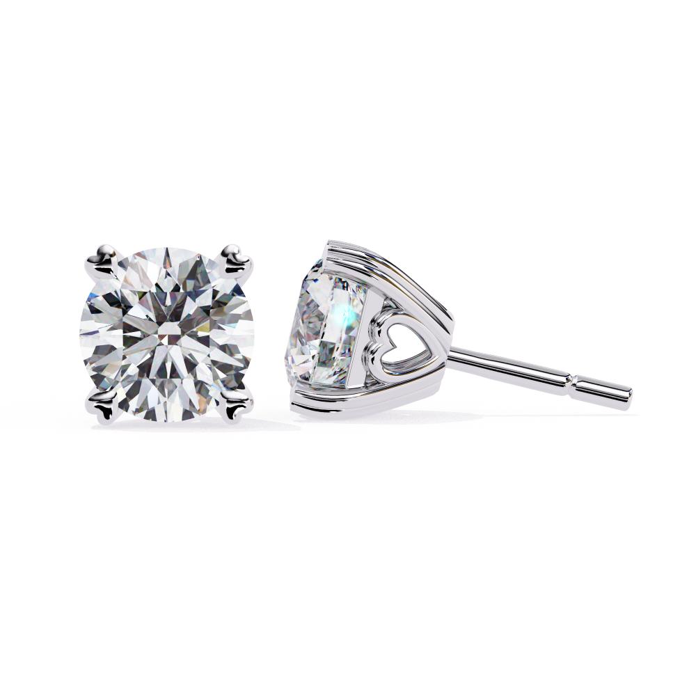 The Patricia Round Double Claw Prong Stud Earrings