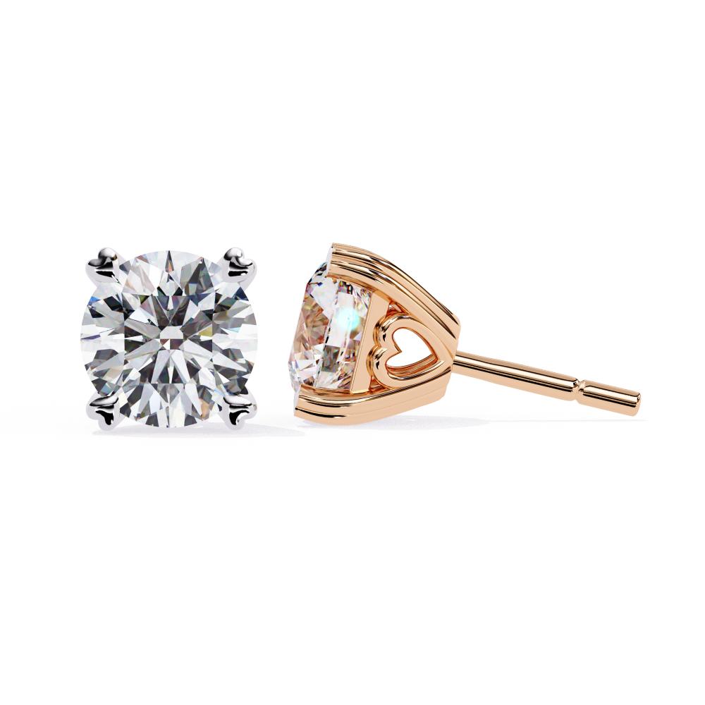 The Patricia Round Double Claw Prong Stud Earrings