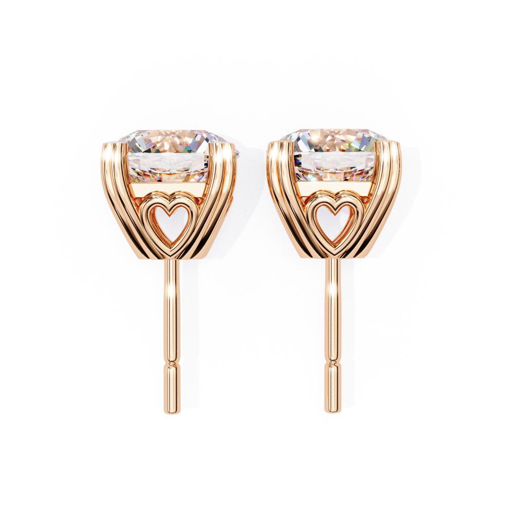 The Patricia Round Double Claw Prong Stud Earrings