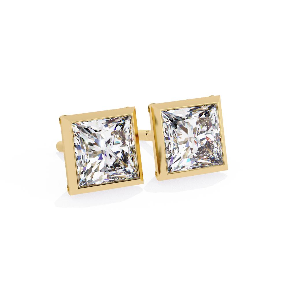 The Valerie Princess Bezel Set Stud Earrings