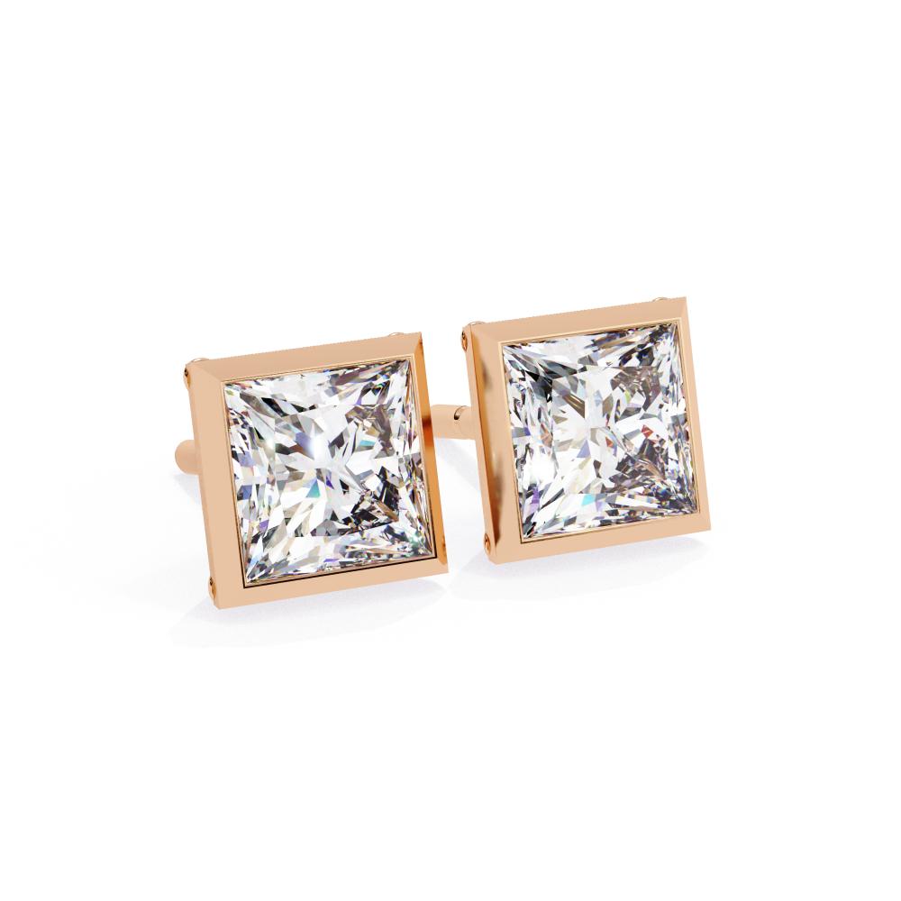 The Valerie Princess Bezel Set Stud Earrings