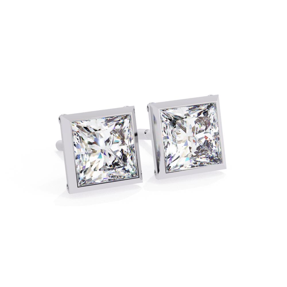 The Valerie Princess Bezel Set Stud Earrings