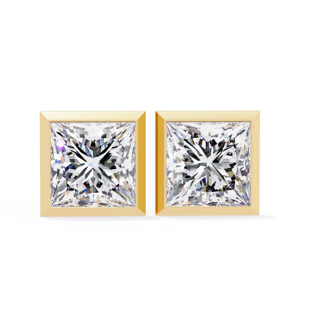 The Valerie Princess Bezel Set Stud Earrings