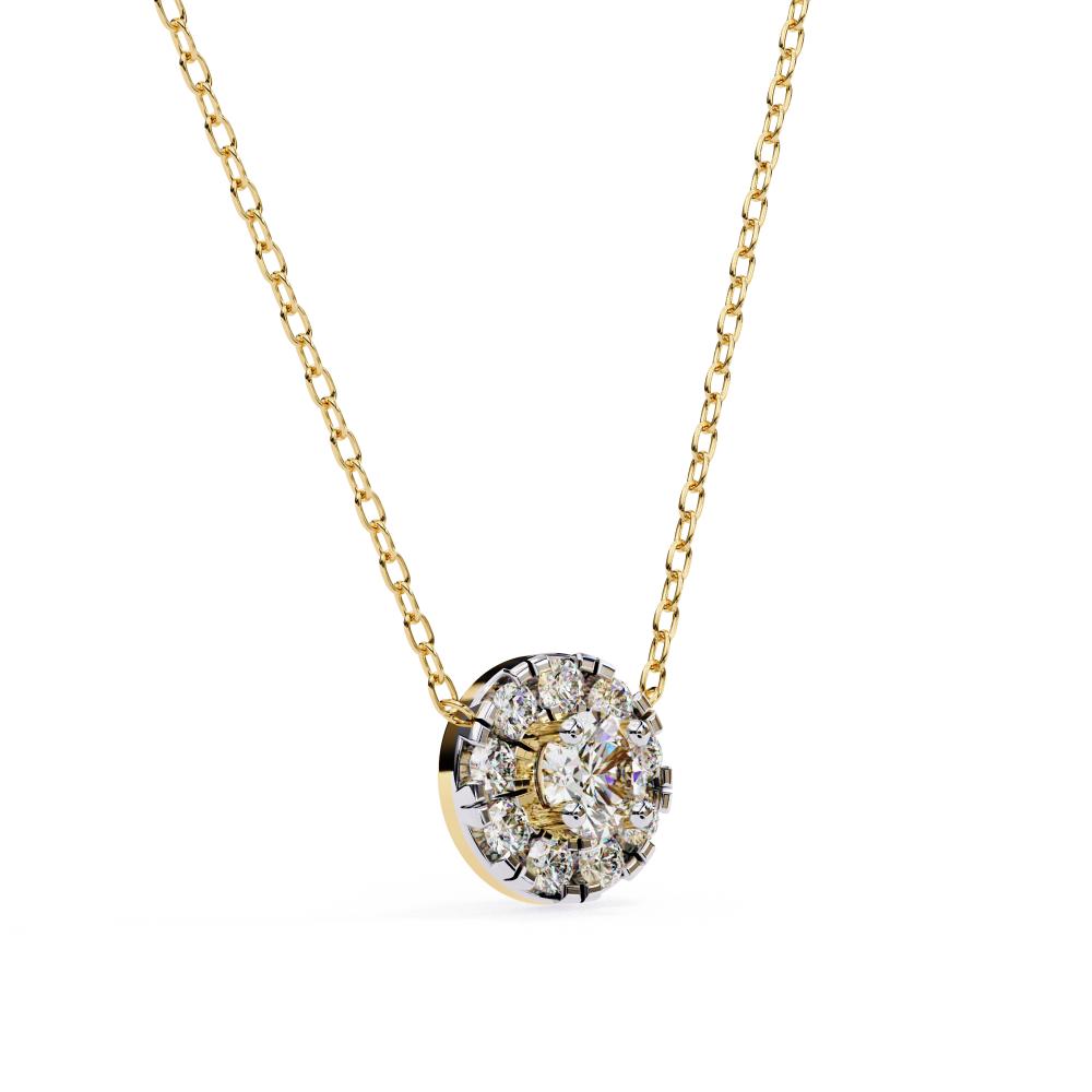 The Evelyn Round Shape Full Diamond Pendant Necklace