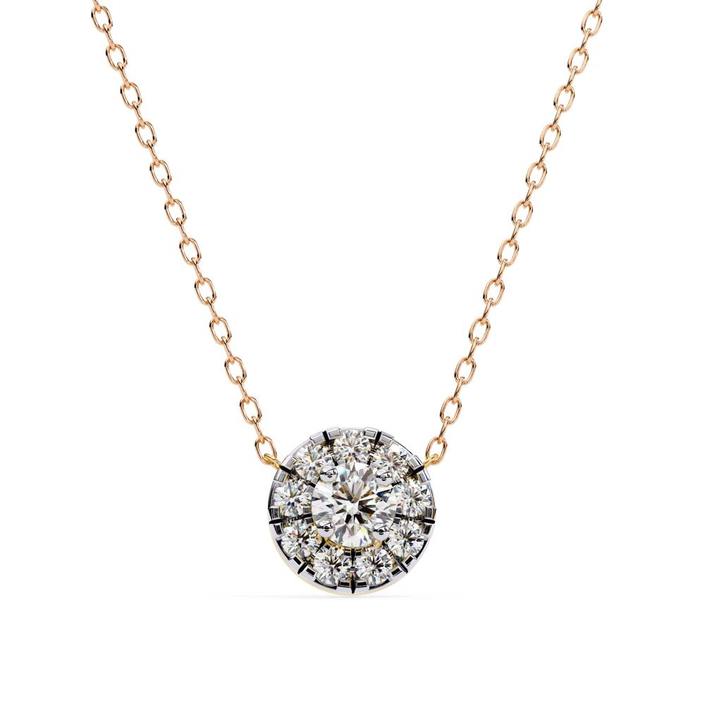 The Evelyn Round Shape Full Diamond Pendant Necklace