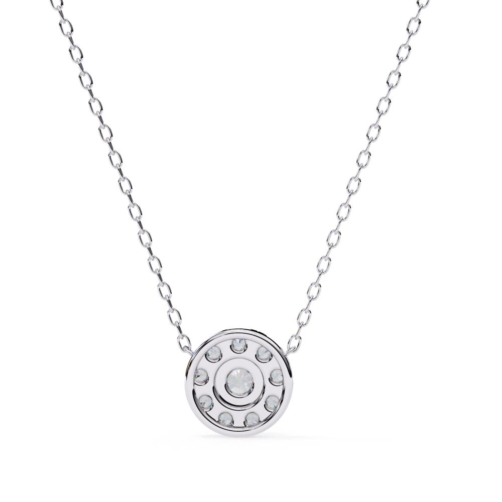 The Evelyn Round Shape Full Diamond Pendant Necklace
