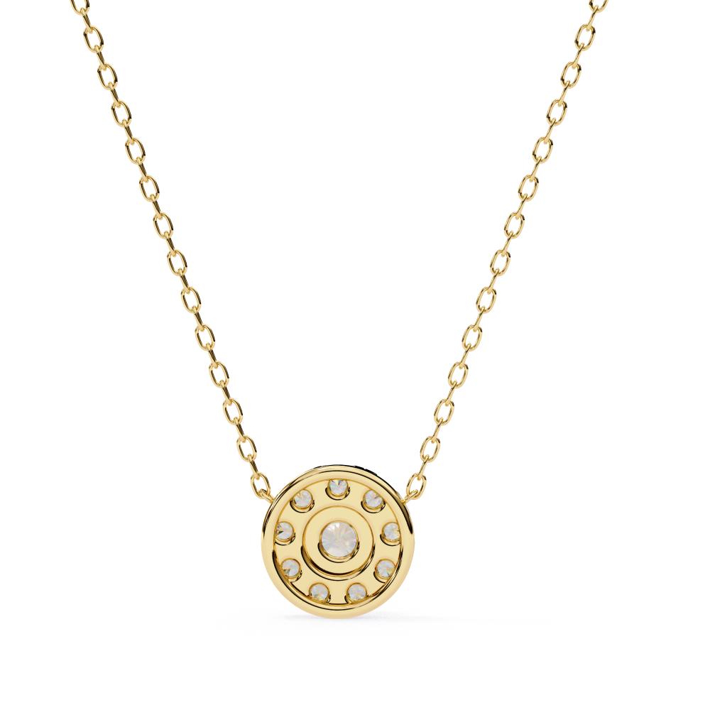 The Evelyn Round Shape Full Diamond Pendant Necklace