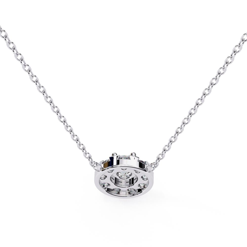 The Evelyn Round Shape Full Diamond Pendant Necklace