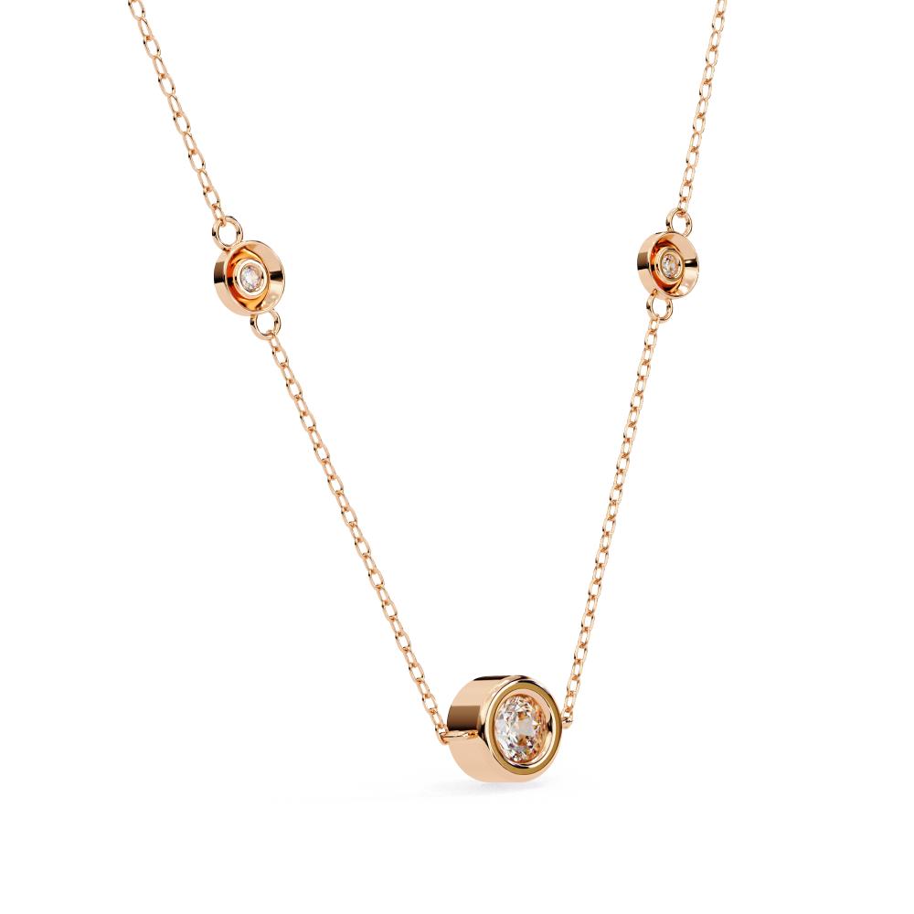 The Alana Round Cut Three Pendant Necklace