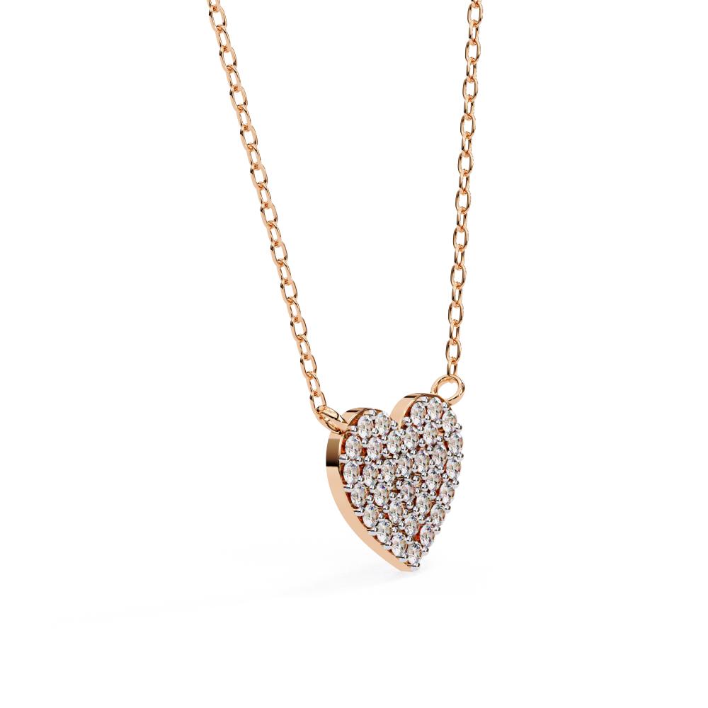 The Evelyn Heart Shape Full Diamond Pendant Necklace