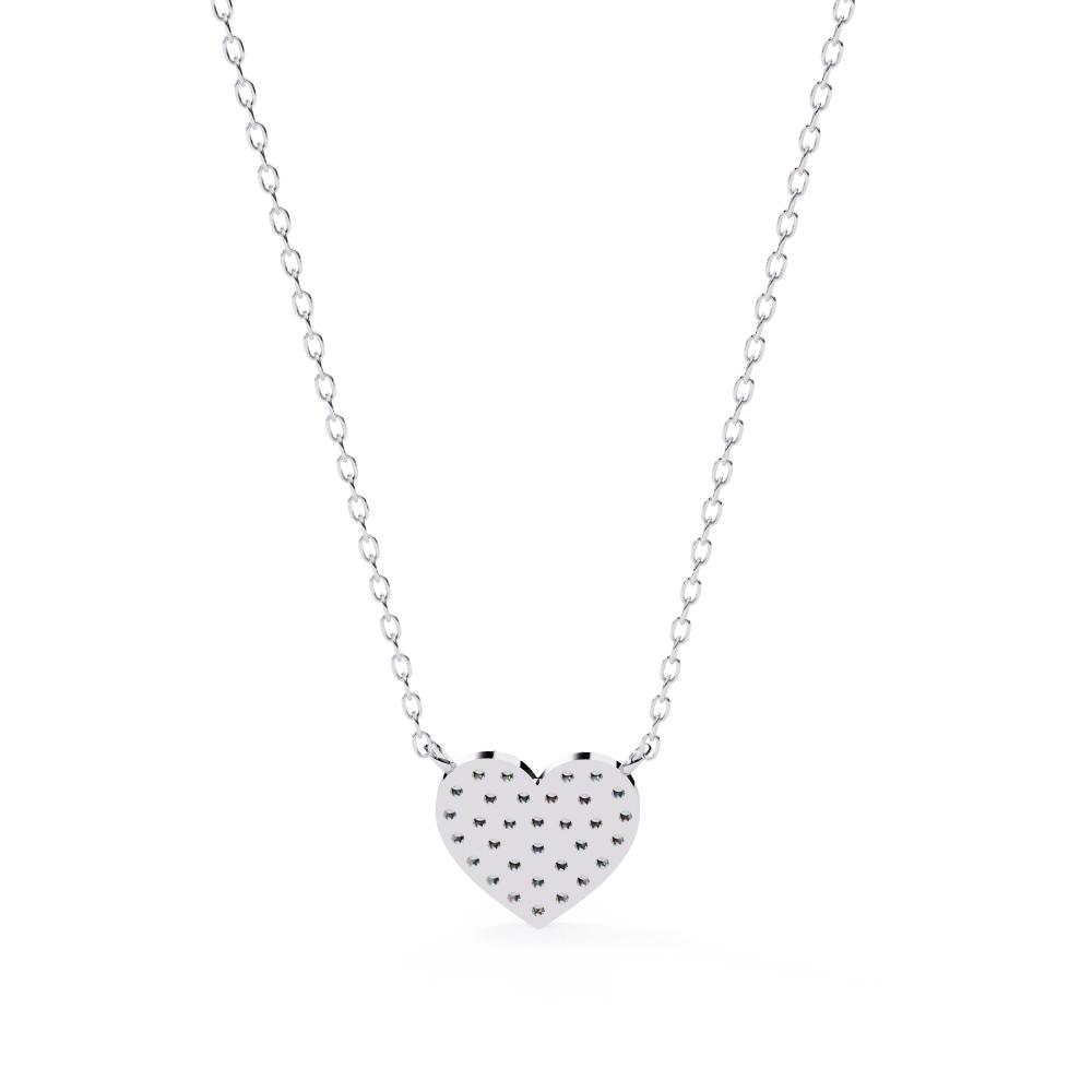 The Evelyn Heart Shape Full Diamond Pendant Necklace