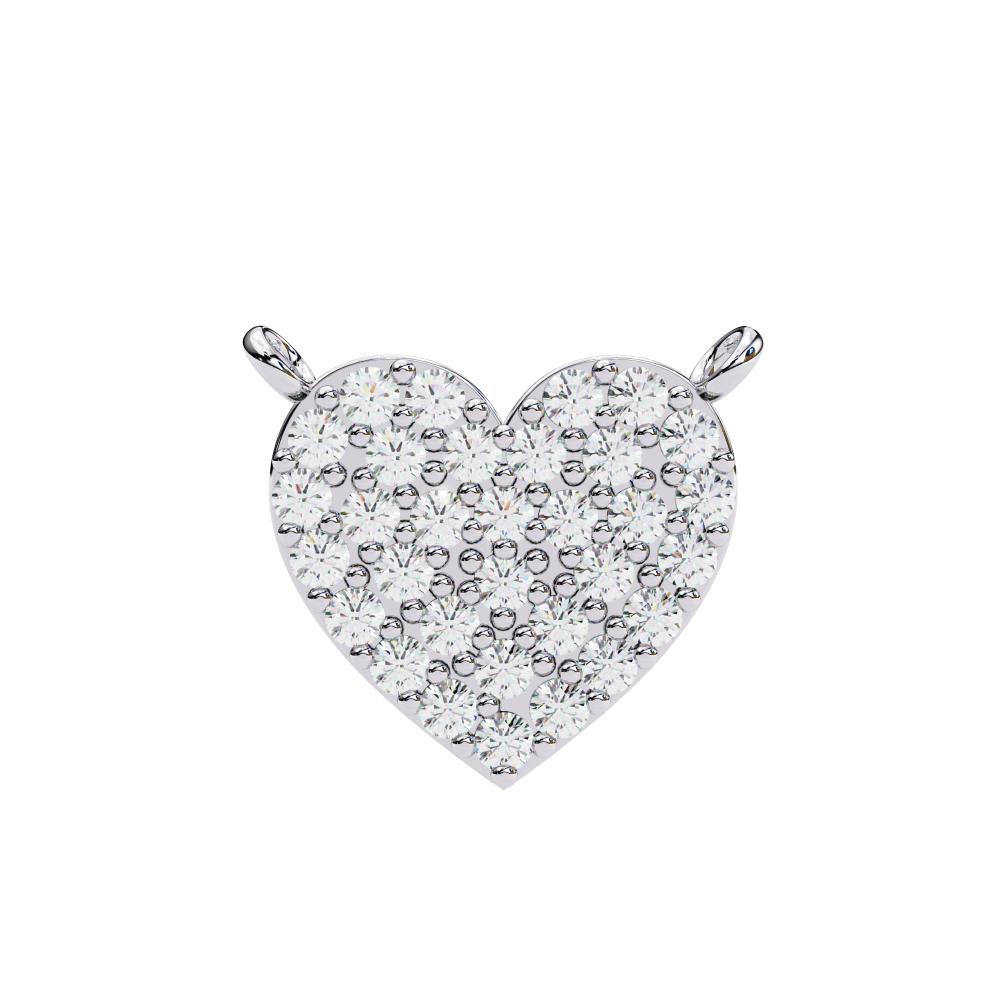 The Evelyn Heart Shape Full Diamond Pendant Necklace