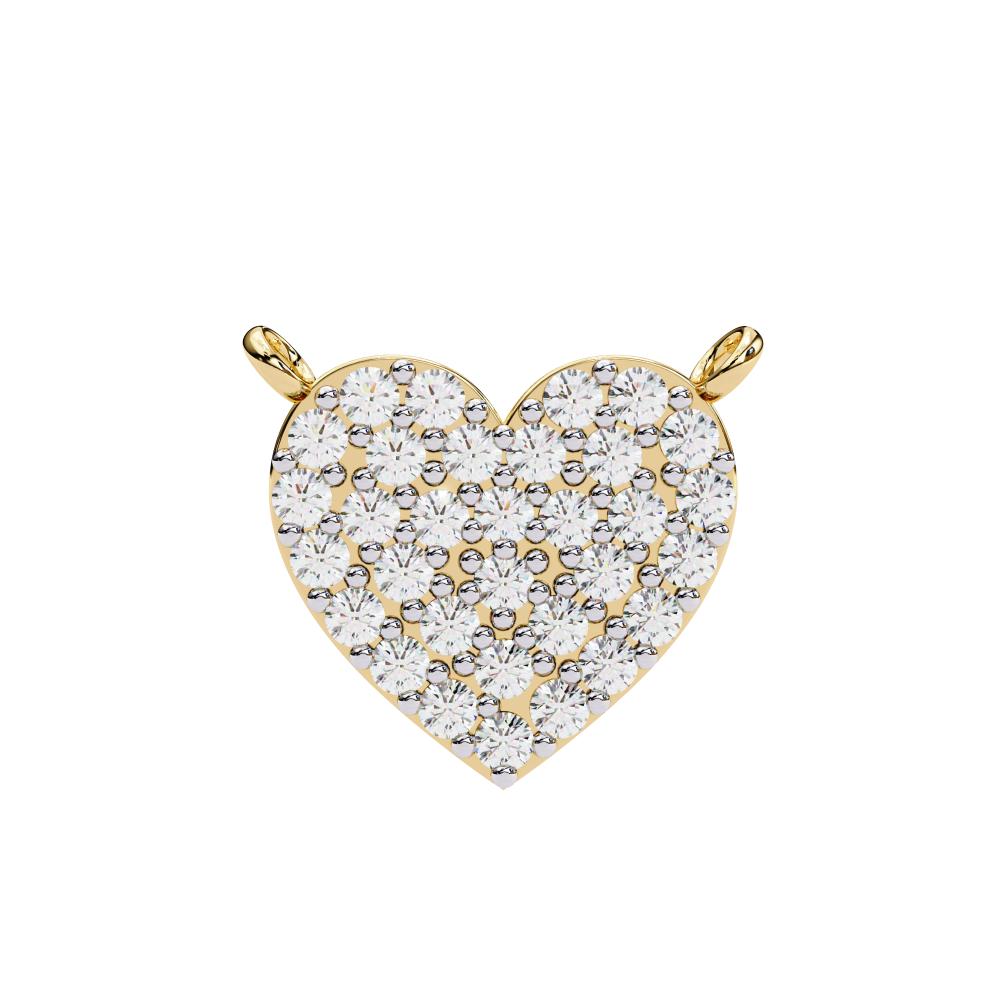 The Evelyn Heart Shape Full Diamond Pendant Necklace